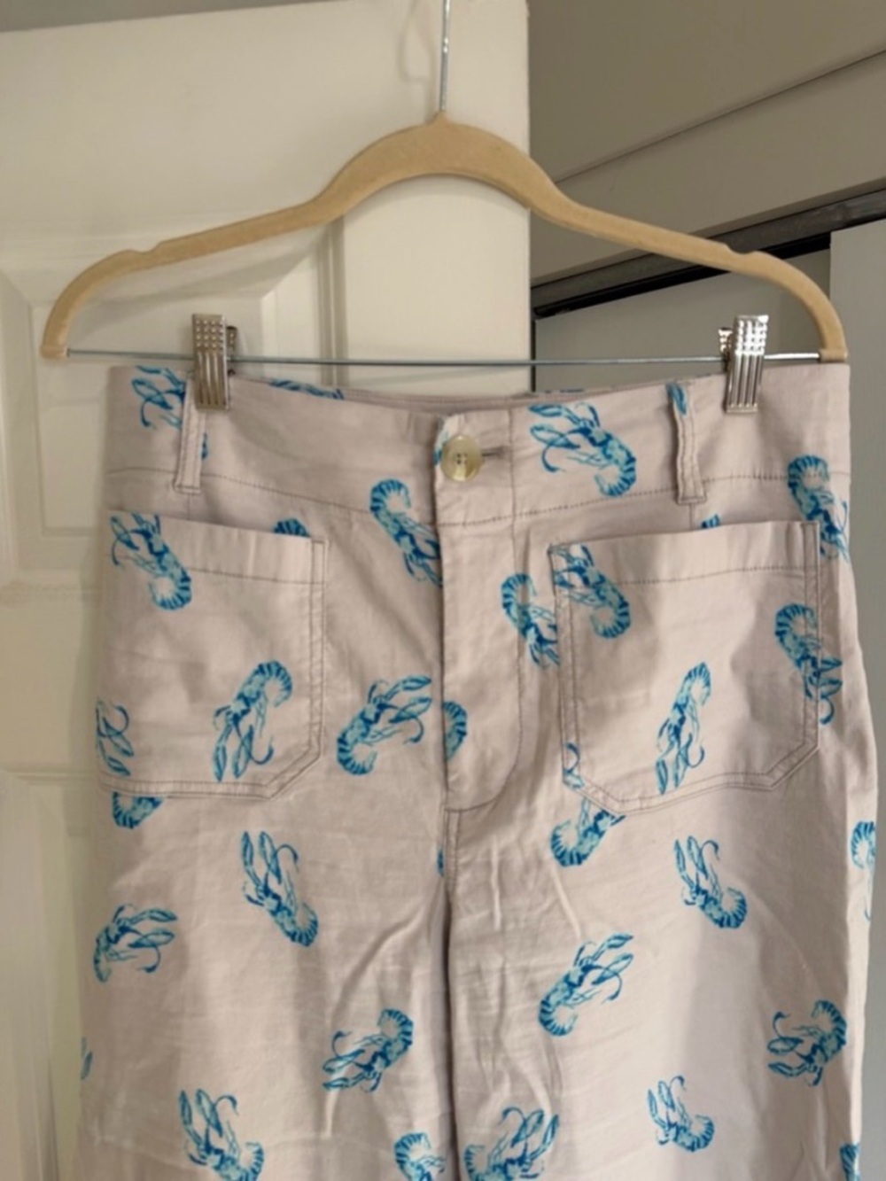 Anthropologie Maeve Colette Blue Lobster Wide Leg Pants 29 - Picture 2 of 4